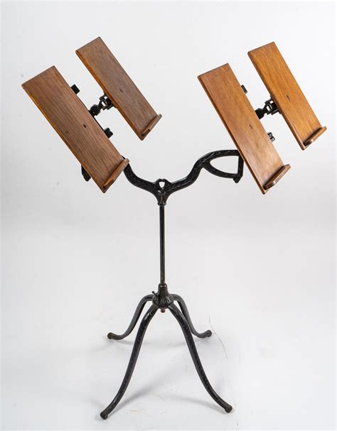 Double Lectern In Cast Iron And Wood For Sale At Pamono