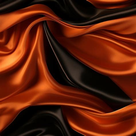 Premium Photo A Close Up Of A Black And Orange Silk Fabric With A