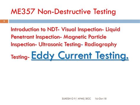 Eddy Current Testing ECT NDT PPT