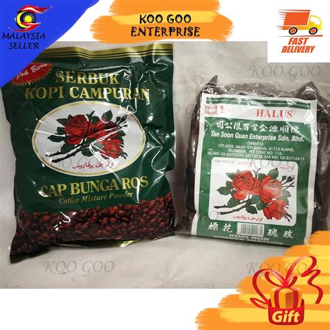 Cap Bunga Ros Serbuk Kopi Campuran 800g KASAR HALUS Product Malaysia