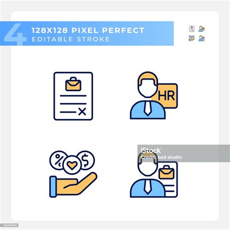 Ilustración De Beneficios Del Puesto De Trabajo Píxel Perfecto Rgb