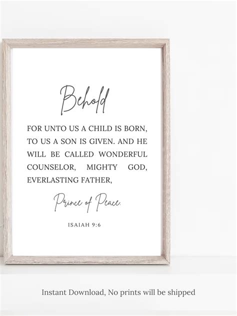 Bible Verse Isaiah 96 Digital Print Wall Art Christian Hope Future