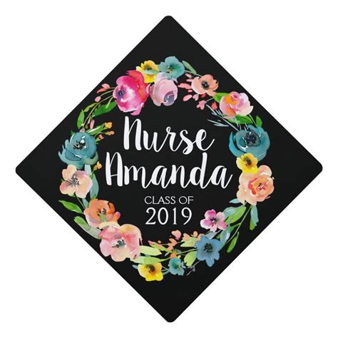 Customize It Personalized Watercolor Floral Graduation Cap Topper Zazzle College Graduation