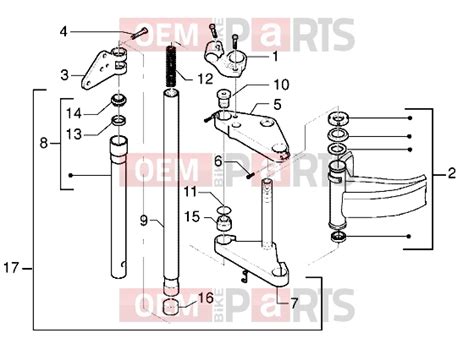 Gilera Dna Suspensions Wheels Fork Exploded Drawing Oem Bike