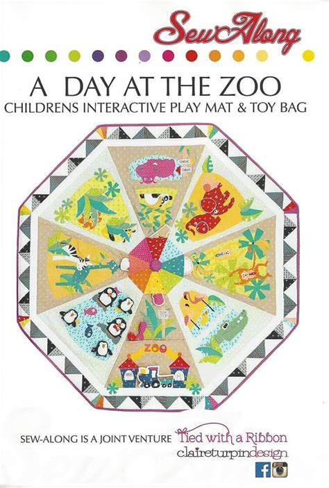 Sew Along A Fun Day in the Zoo Sewing PATTERN ONLY Childrens Interactive Play Mat and Toy Bag ...