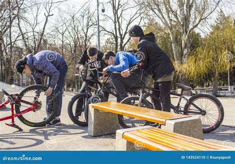 Rostov-on-don, Russian Federation, March 25, 2019. a Company of Young ...