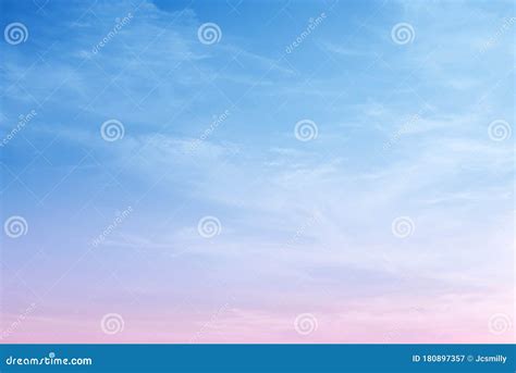 Beautiful Twilight Blue Sky And Pink Cloud Background Stock Image