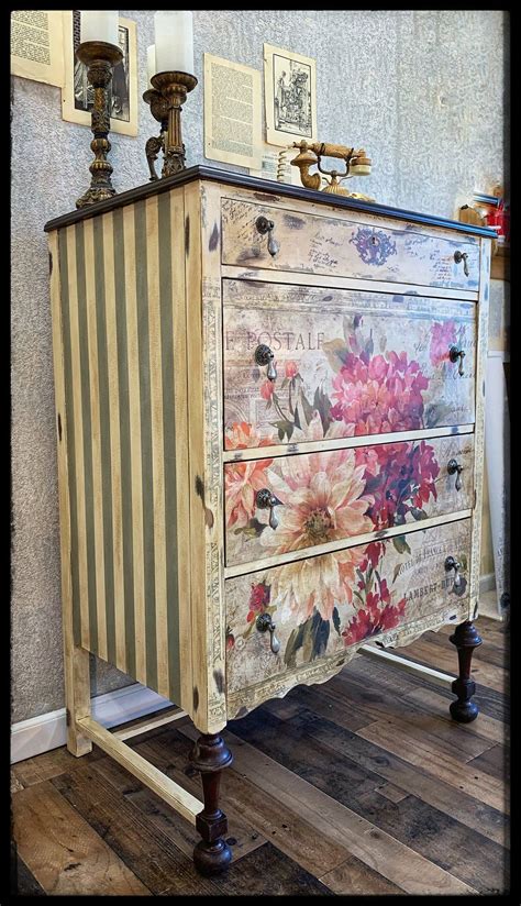 Sold Hand Painted Antique Floral Dresser Painted Furniture Paint