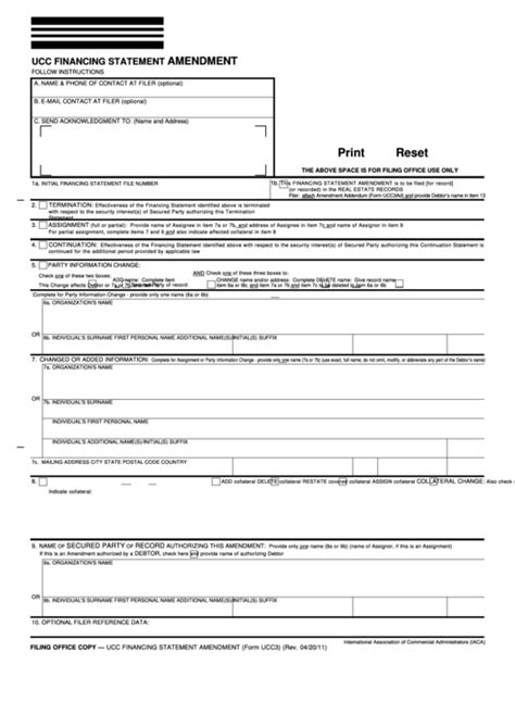 Top 17 Ucc 3 Form Templates Free To Download In Pdf Format