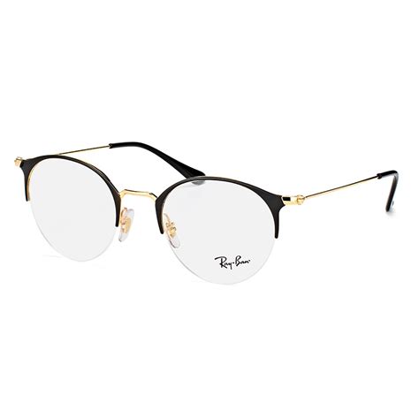 Oculos De Grau Ray Ban Rx3578v Preto Dourado Brilho Metal