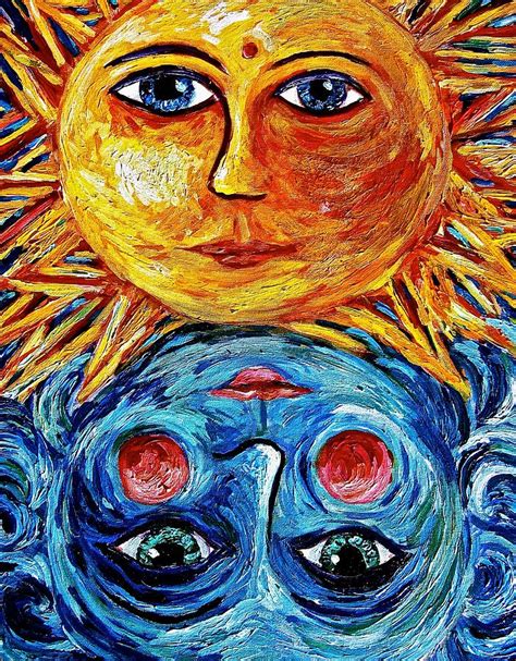 Father Sun And Mother Moon Painting By Sebastian Pierre