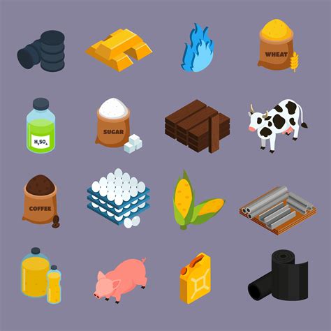 Commodity Icons Set 483598 Vector Art At Vecteezy