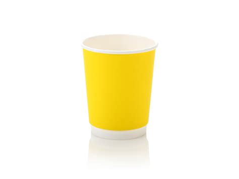 250ml Double Wall Coffee Cup Yellow 25 King Pack