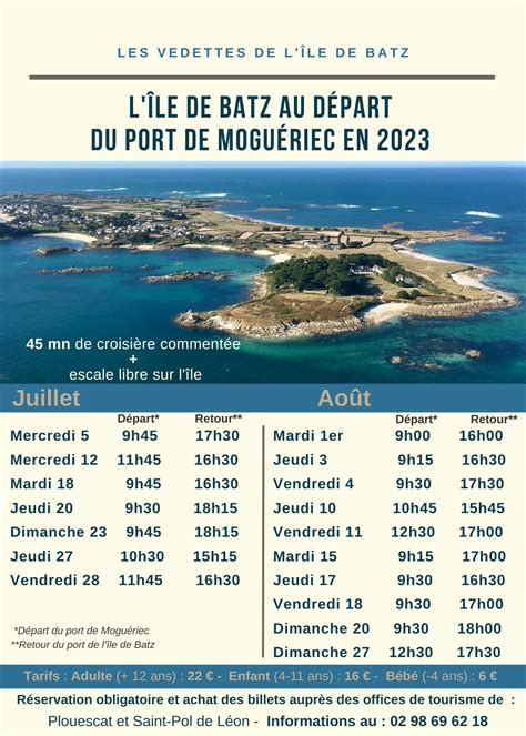 Excursions Vers L Le De Batz Depuis Mogu Riec Office De Tourisme Roscoff