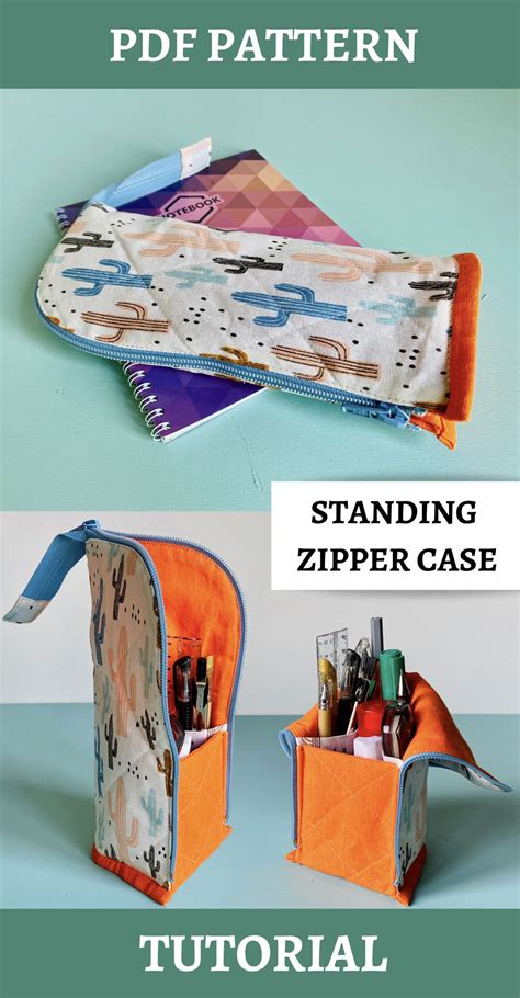 Standing Pencil Case Pattern Pdf Pencil Holder Cute Pencil Pouch Diy