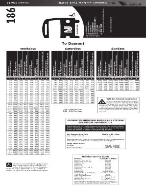 186 Bus Schedule Nj Transit Complete With Ease AirSlate SignNow