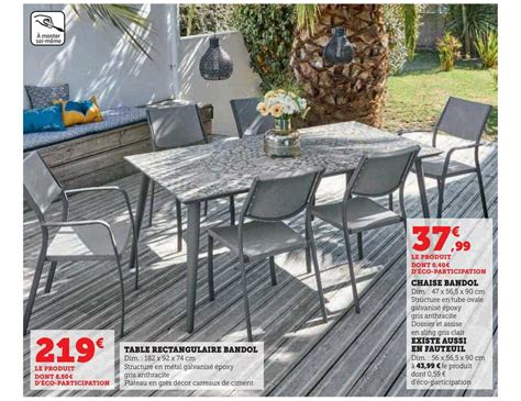 Promo Table Rectangulaire Bandol Chez Hyper U ICatalogue Fr