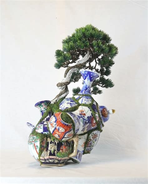 Bonsai Tree Sculptures Beautifully Burst Through Broken Porcelain