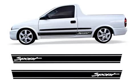 Faixa Lateral Corsa Chevrolet Picape Pick Up Sport Adesivo Par Imp Dx