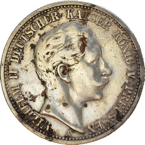 Coin German States Prussia Wilhelm Ii Mark Berlin