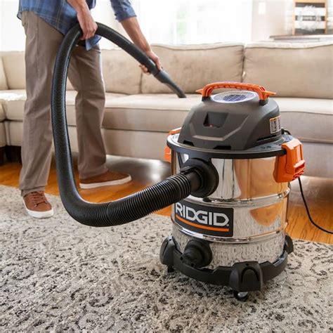 RIDGID Gallon Peak HP Stainless Steel Wet Dry Shop Vacuum With Filter