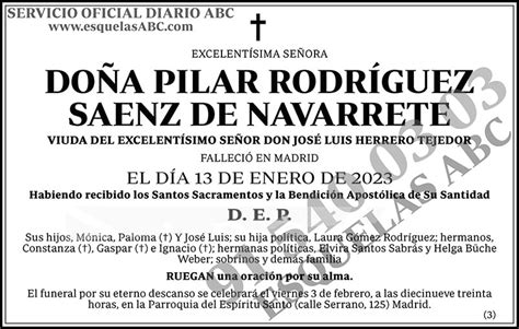 Pilar Rodríguez Saenz de Navarrete ESQUELAS ABC