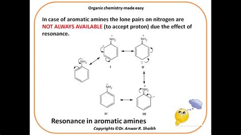 Aromatic Amines Are Less Basic Then Aliphatic Amines Youtube