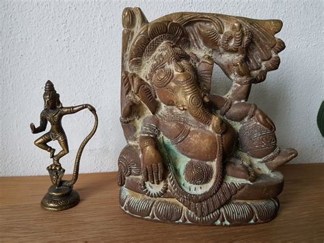 Two Indian Gods In Bronze Ganesha And Krishna India Catawiki