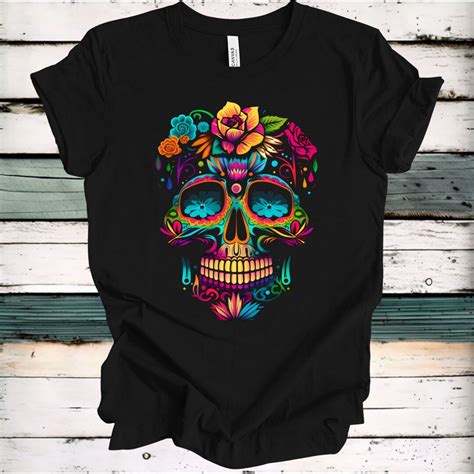 Sugar Skull T Shirt Unisex Etsy