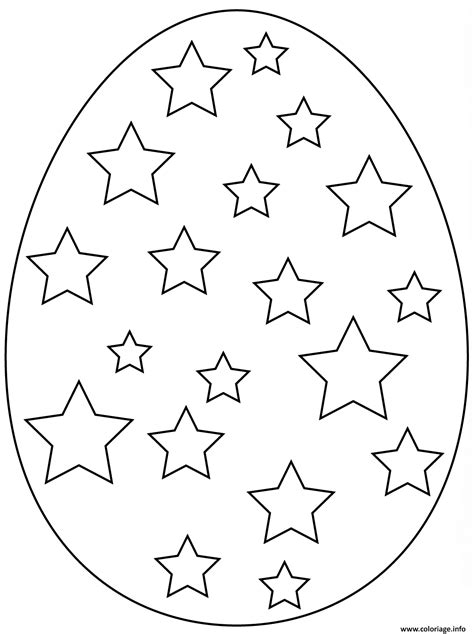 Coloriage oeuf de paques avec stars - JeColorie.com