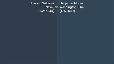 Sherwin Williams Naval SW 6244 Vs Benjamin Moore Washington Blue CW