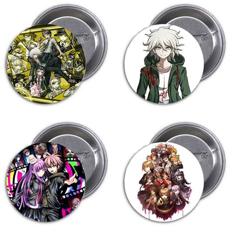 Значки по аниме Данганронпа (Danganronpa, Джунко Эношима) 4шт., 44мм ...