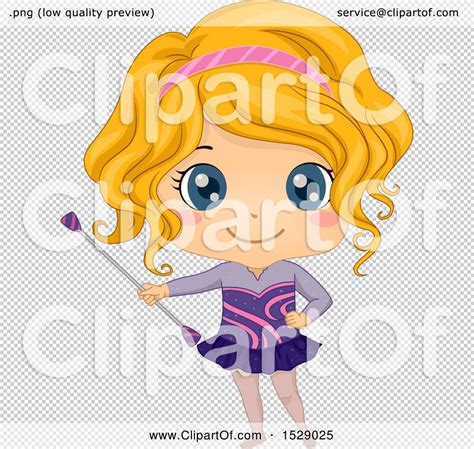 Clipart Of A Girl Twirling A Baton Royalty Free Vector Illustration