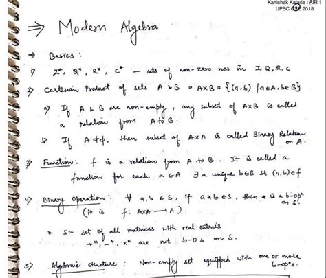 Complete Maths Optional Upsc Handwriting Notes Education