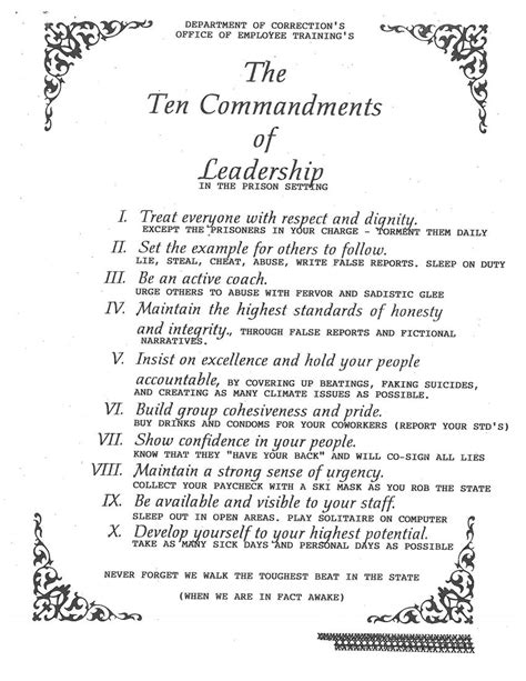 Between The Bars The Ten Commandmens Of Leadership — Timothy J Muise