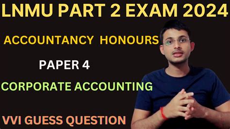 Lnmu Bcom Part Account Honours Paper Guess Questions