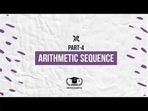 SSLC MATHS Chapter 1 Arithmetic Sequence Part 4 YouTube