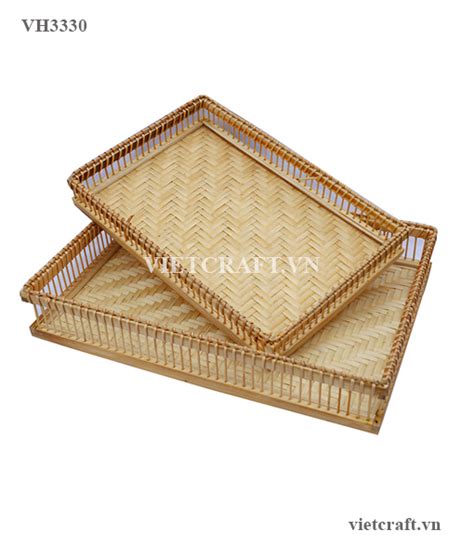 Vh Woven Bamboo Tray Set Vietnam Handicraft Co Ltd