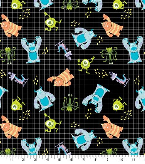 Monsters Inc Grid Disney Cotton Fabric By Disney Joann X Ribblr