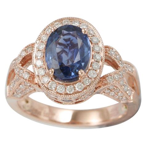 Ceylon Sapphire And Diamond Karat White Gold Ring For Sale At Stdibs