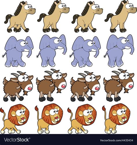 Animal walking animations Royalty Free Vector Image