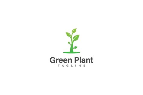 Green plant logo design vector 17284683 Vector Art at Vecteezy