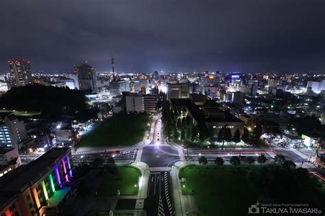 栃木県庁 展望ロビーの夜景（栃木県宇都宮市）