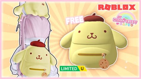 新着 サンリオの無料リミテッドアイテム🛒 ポムポムプリンのかわいいバックパック🍮🦴 1日でgetできる方法🤗[roblox ロブロックス