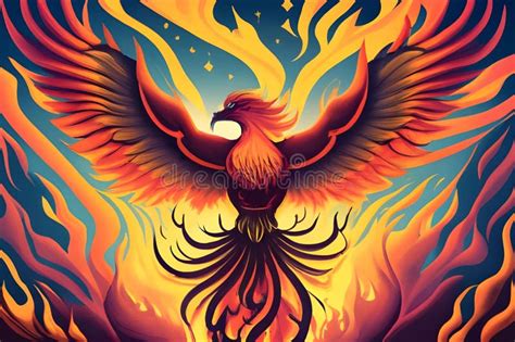 Phoenix Arrising from the Flames, Illustration Stock Illustration ...