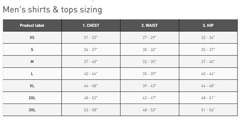 Reebok Size Guide