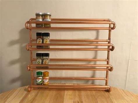 48 Jar 4 Tier Copper Pipe Spice Rack Handmade Etsy Uk