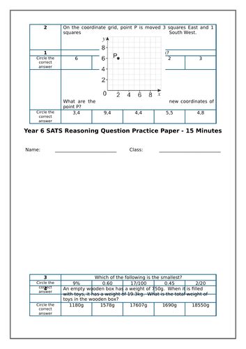 SATS Reasoning Quick Practice Paper 5 | Teaching Resources