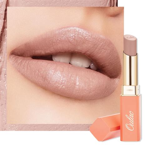 Oulac Nude Moisturising Lipstick Satin Finish Creamy Texture Highly Pigmented Lip Balm Tinted