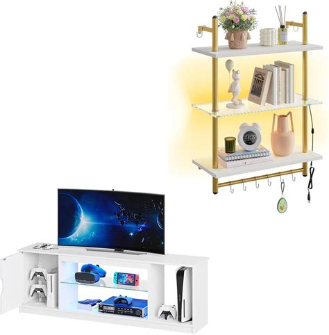 Amazon Bestier Gaming Tv Stand With Led Lights Bundle With Led